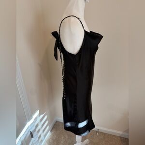 Papermoon Black Satin Back Bow dress